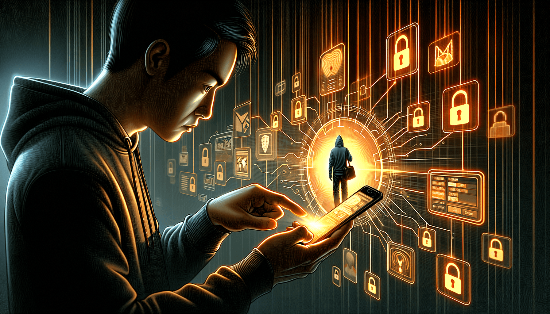 Social engineering attack � person manipulated through smartphone with data streams